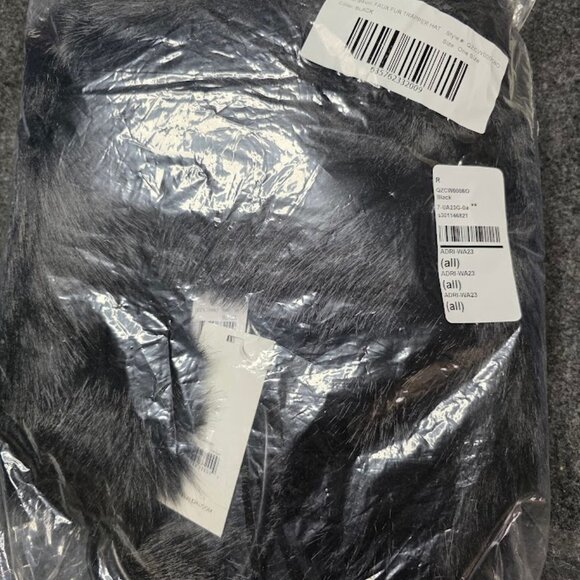 NWT Adrienne Landau Faux Fur Trapper Hat in Black OS - Picture 12 of 12